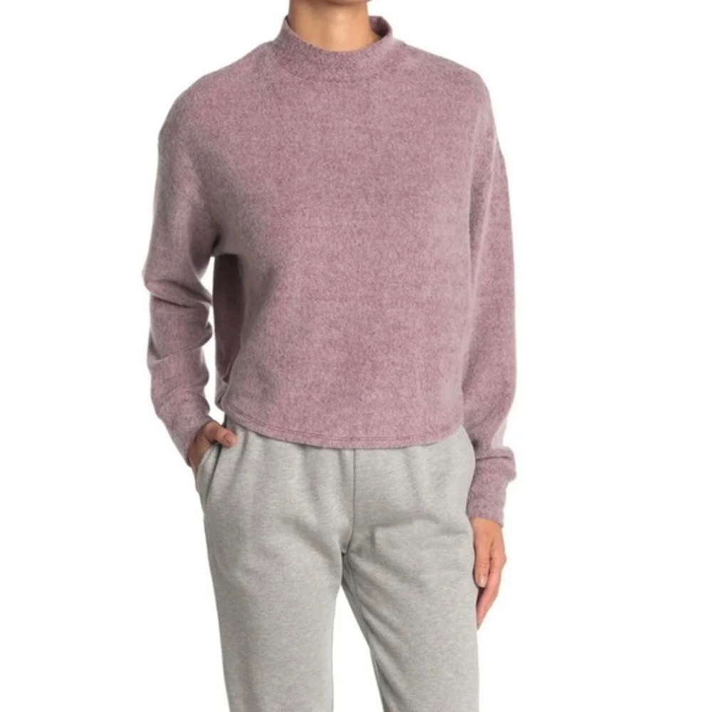 NWT Socialite Super Soft Brushed Mock Neck Pullover Sweater in Wine M
